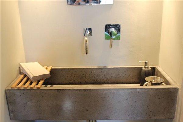 Custom made concrete sink