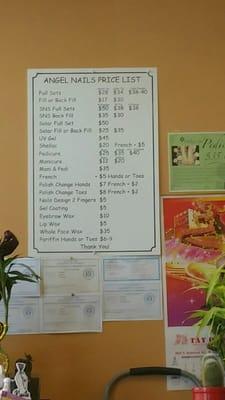 Price list.