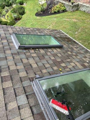 Exterior skylight washing