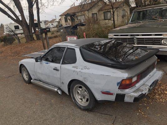 I'm hoping Al's Car Care can bring this old Porsche back to life.  Consider this the "before" photo.