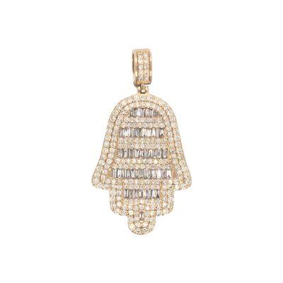 Baguette Diamond Hamsa Pendant