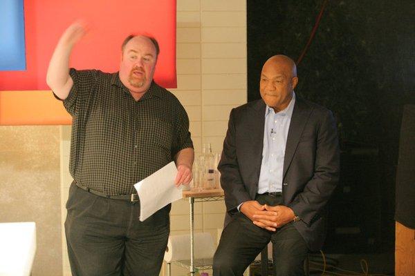 Reggie working with the legendary George Foreman.