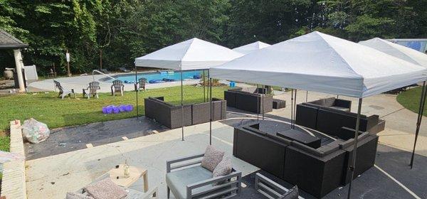 Pool party cabanas & lounge furniture