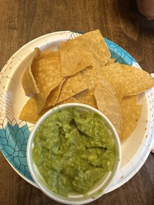 Chips and fresh guacamole