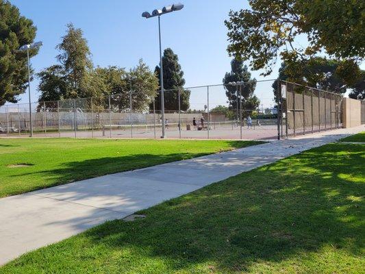 Three public tennis courts.