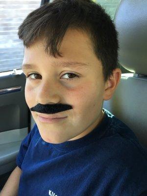 I think my sons mustache is thicker than mine haha