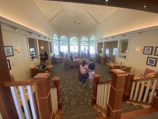 View of dining area from hotel lobby