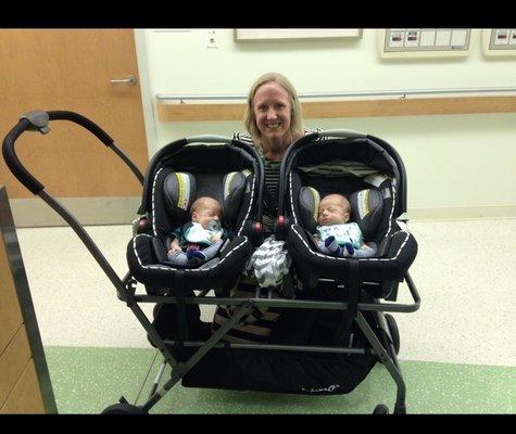 Dr. Kate Pettit and infant Daugherty twins