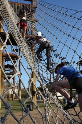 Getting up onto the course.