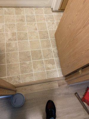 Tile floor installation, grout and finish