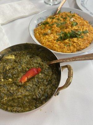 Palak Paneer, Porcini Cashew Paneer