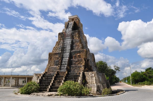 The miniature ruins in Costa Maya Mexico...within the same location as the Hard Rock Cafe!!!