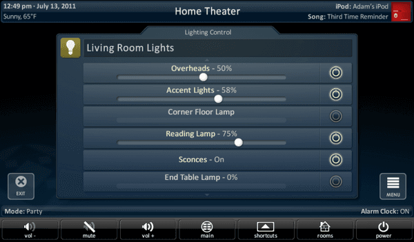 Control your lights, HVAC, A/V from your phone or tablet.