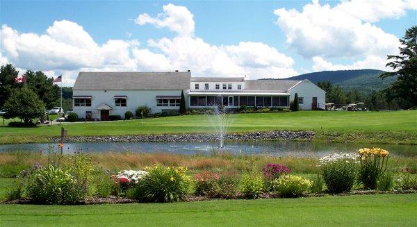 Clubhouse overlooking the 18th Green from the 17th Tee Box.