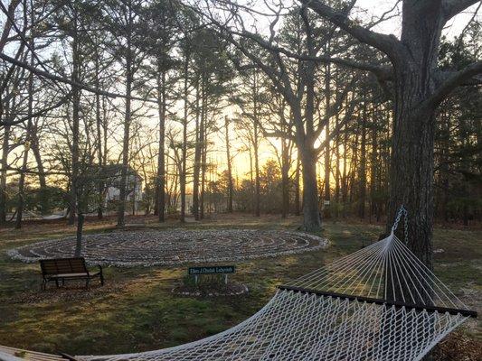 Murray Grove labyrinth at dawn.