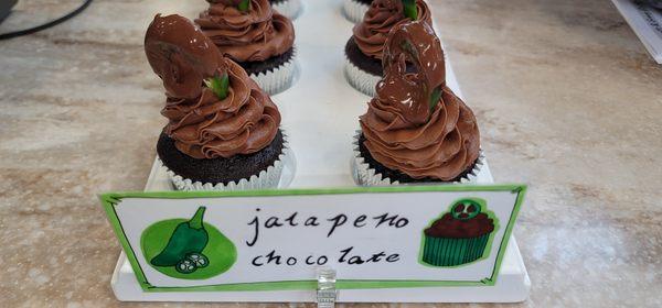 Dark chocolate and Jalapeno cupcake