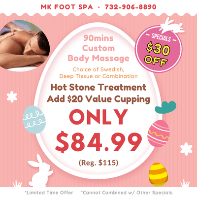 90mins Custom Body Massage ONLY $84.99