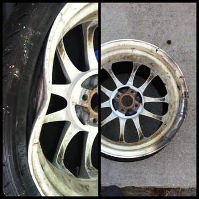 Left = before Right = after They fixed my rim right up!  Thanks guys great work and very professional