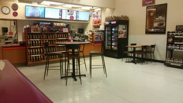 Another shot of the spacious cafe area and counter.