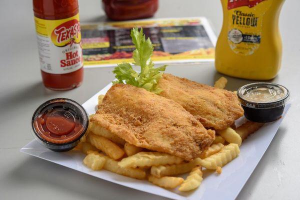 Delicious Crispy Fish ...Talapia, Catfish, Or Whiting 1/2 lb. 2pc