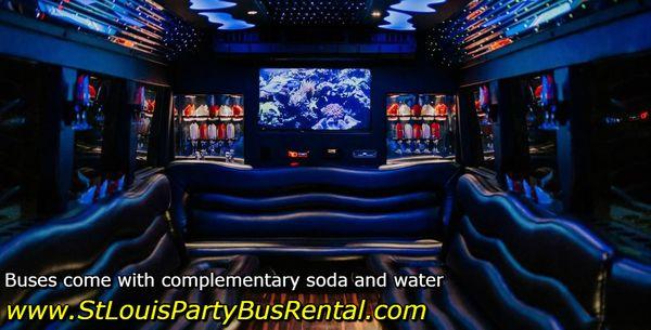 Great Service at a Fair Price.
 Complementary Soda and Water.
 Let us roll out the red carpet for you!!
 http://STLOUISPARTYBUSRENTAL.COM