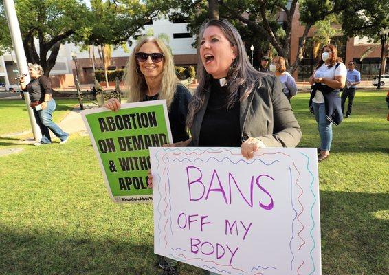 IUCC in action: Felicity Figueroa and Pastor Sarah respond to the leak about Supreme Court ruling on Roe v Wade. IUCC organized a protest