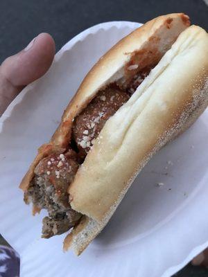 San Gennaro! Meatball Hero $5