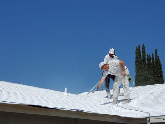 Alfredo painting my roof.