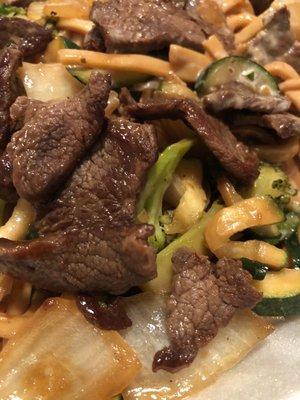 Hibachi Steak w/Noodles - please cut steak into thicker cubes!