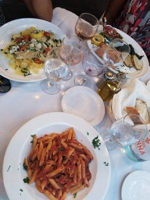 Penne Arrabiata, Branzino, and Salmon...We were very pleased with our food. It was delicious