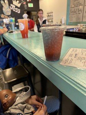 My kids got some of their flavored water -- this is strawberry, watermelon, blue raspberry