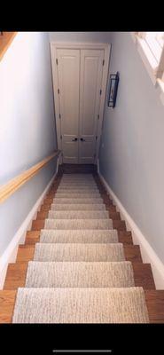 Hand wiped and vacuumed stairs