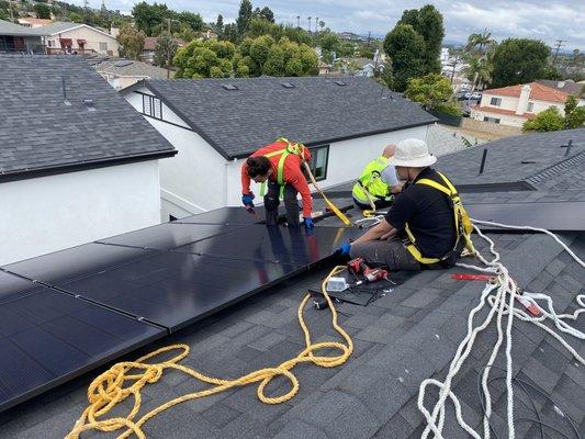 Solar installation on roof