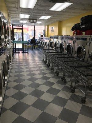 18 washers and 14 dryers