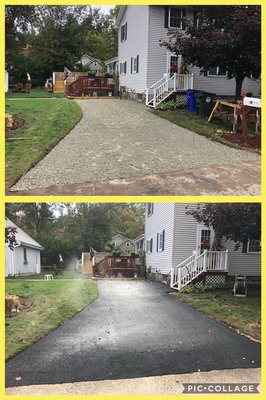 Dig out and re-grade and paved Harrisons paving installed