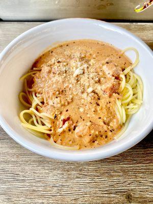 Gluten free pasta with Vodka sauce