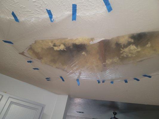 Hole in kitchen ceiling