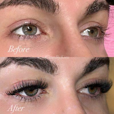 Before and After Volume lashes