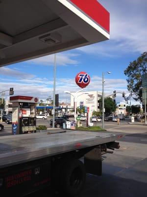 Getting the Jeeps oil changed.  Good station!