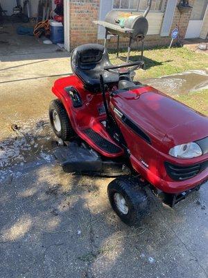 Customers lawn mower we fixed and washed