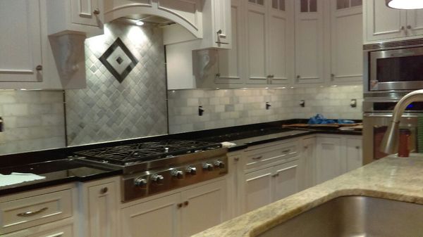 Second view of marble/granite backsplash