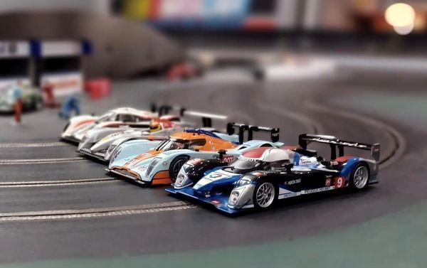 Modern LMP cars on the road course.