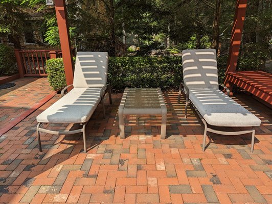 Outdoor Lounge set recently done with durable outdoor fabric from Greenhouse. in Rock Hill, NY