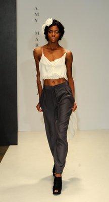 Amy Marie Goetz Fashion custom silk top and tailored pant.