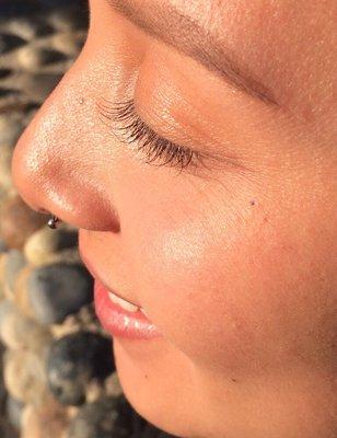 Eyelash extensions partial set natural look zero mascara