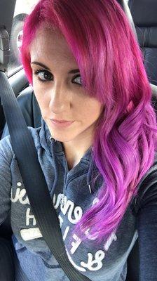 My girl Kassy never disappoints! Pink/purple, my favorite color I've ever had! n it came out exactly like the pic I showed her!!! ‍