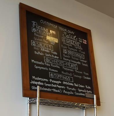 Menu as of May 14, 2016