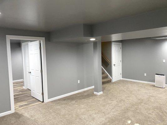 Complete basement renovation.