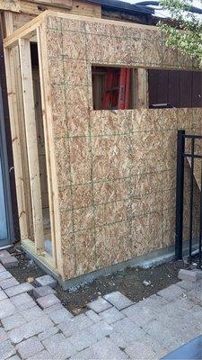 Framed this laundry room addition for a customer also poured the concrete foundation for it aswell