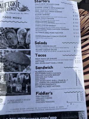 This is the full menu that was provided when we arrived. Please check to see if anything on here has changed we recently went MAY2022